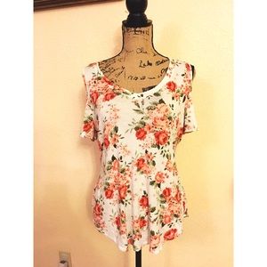 🌺 Floral Cold Shoulder